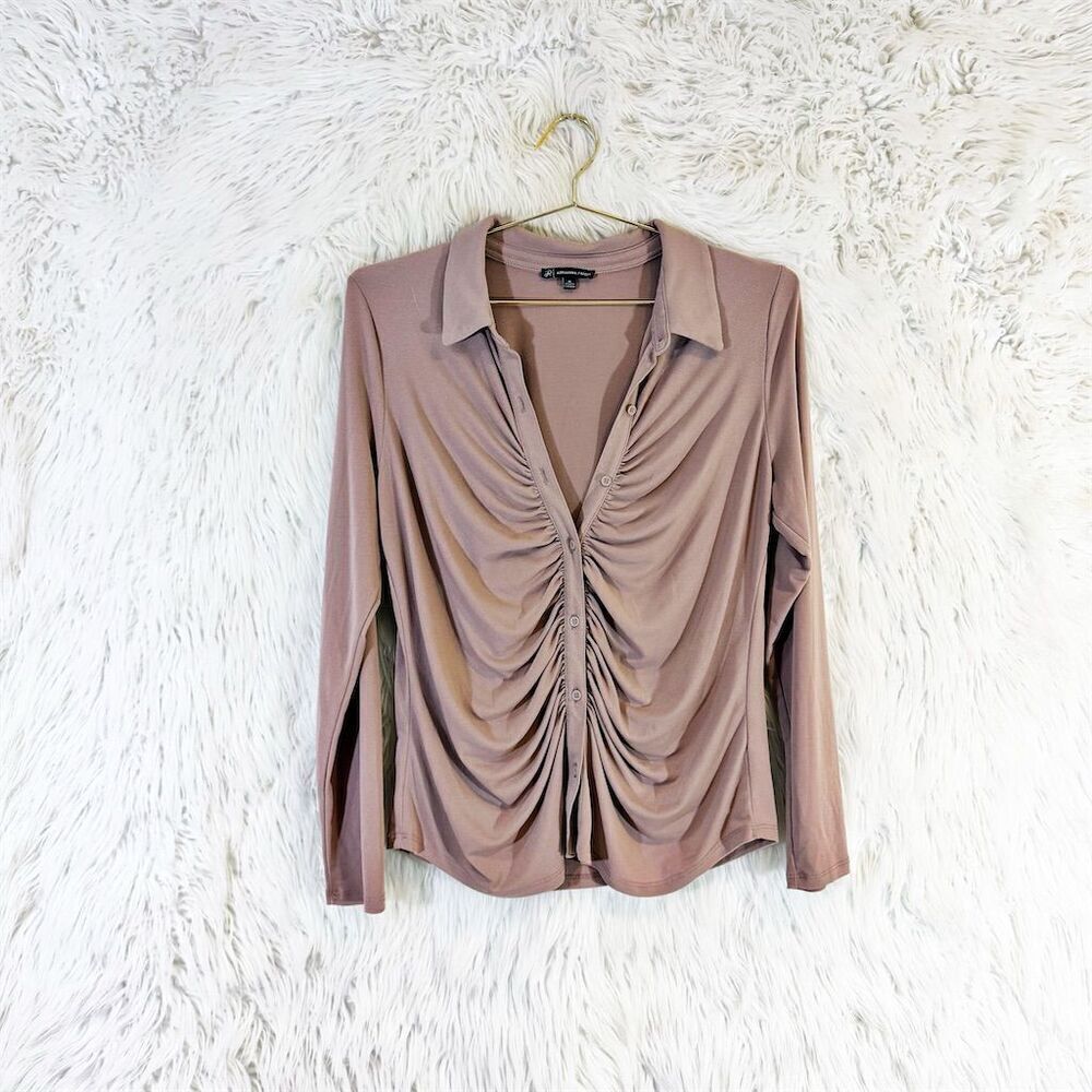 Adrianna Papell Women's Long Sleeve Shirt Size S Casual A3